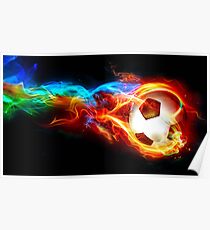 soccer fire Poster