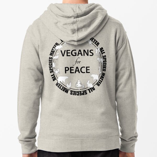 Vegans for Peace 3 Zipped Hoodie