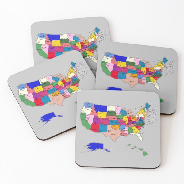 Item preview, Colorful united states administrative map with states and capitals names designed and sold by mashmosh.
