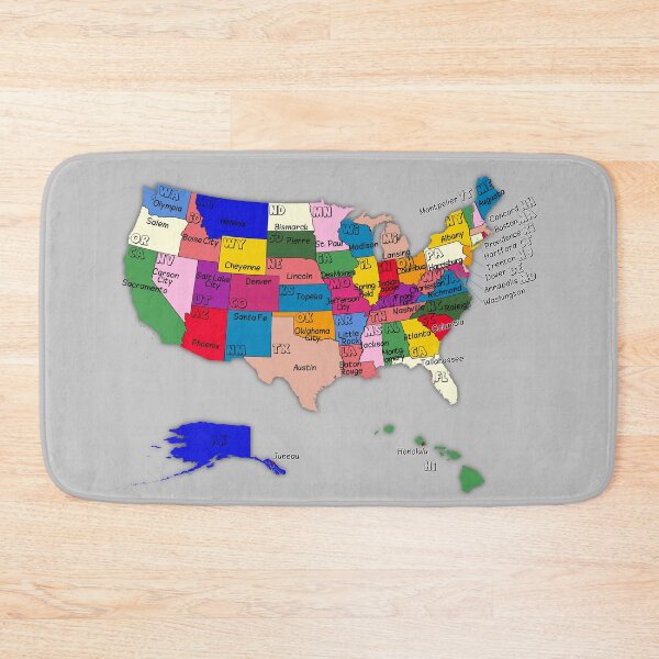 Item preview, Colorful united states administrative map with states and capitals names designed and sold by mashmosh.