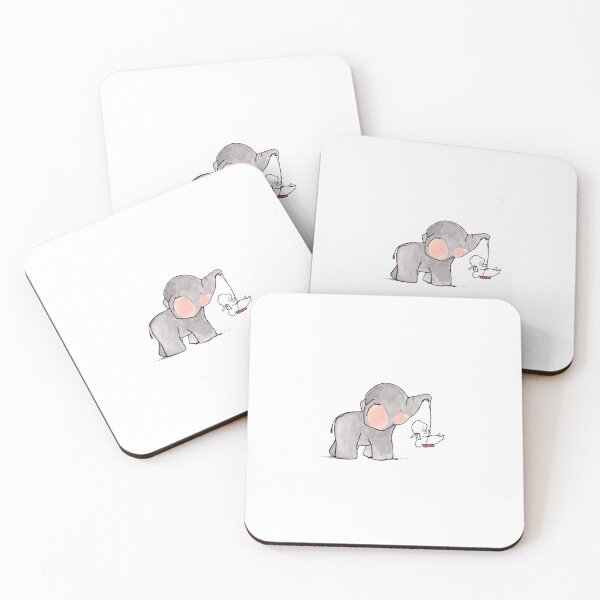 Item preview, Animal prints, elephant carrying white rabbit designed and sold by Bashar-Design.