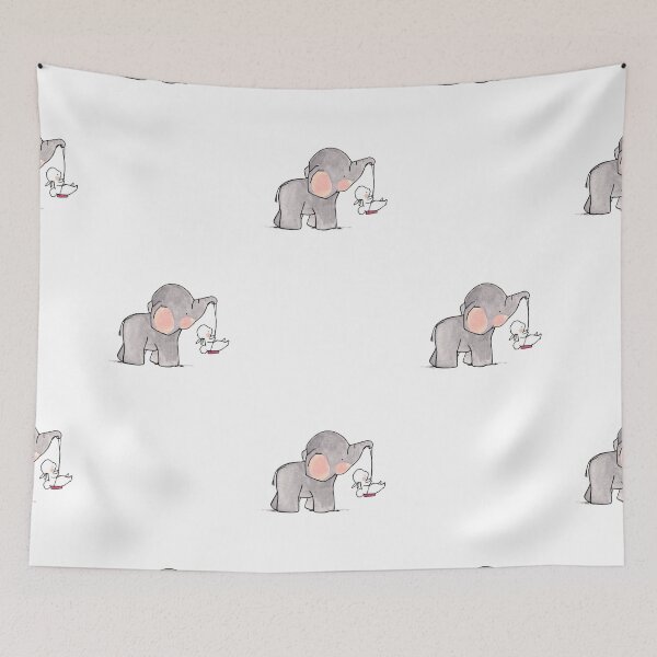 Item preview, Animal prints, elephant carrying white rabbit designed and sold by Bashar-Design.