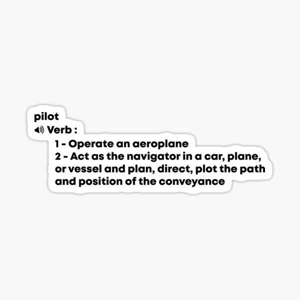 "Funny pilot definition " Sticker by youssefdesign7 Redbubble