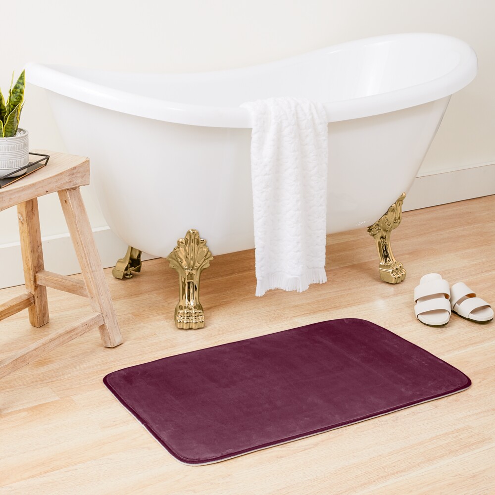 Burgundy solid. Bath Mat