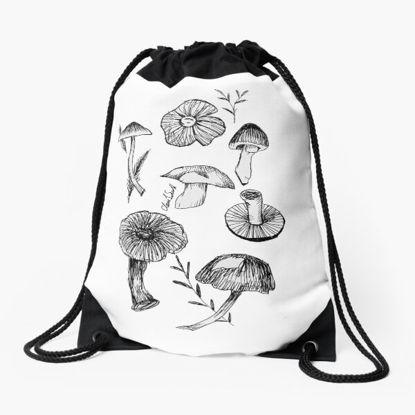Mushrooms + Toadstools Drawstring Bag