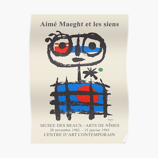 Joan Miro. Affiche d'exposition pour le Musée des Beaux-Arts de Nîmes, 1982-1983. Poster