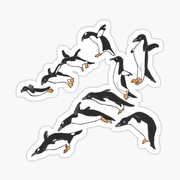 Ten Penguins Leaping (Are You Sure?!) Sticker