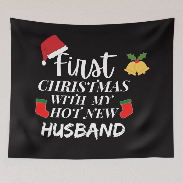 Item preview, FIRST CHRISTMAS WITH MY HOT NEW HUSBAND Funny Christmas designed and sold by shivani21061993.