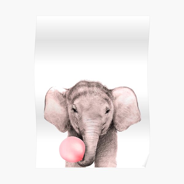 Elephant Bubble Gum Poster