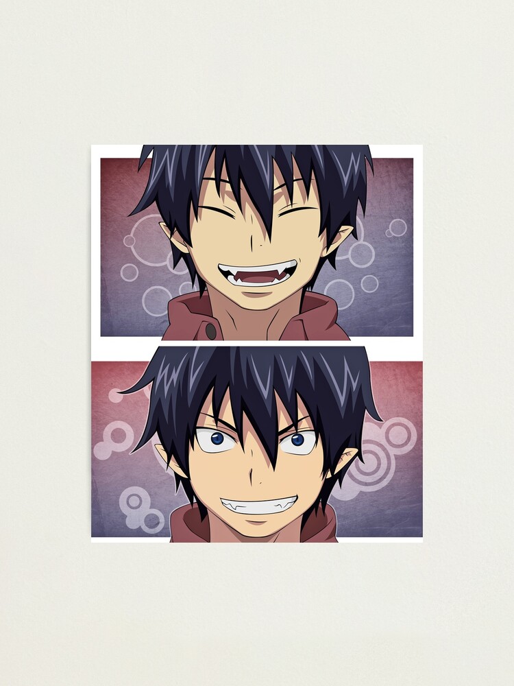 blue exorcist rin okumura smiling fanart sticker photographic print by aeneajones redbubble