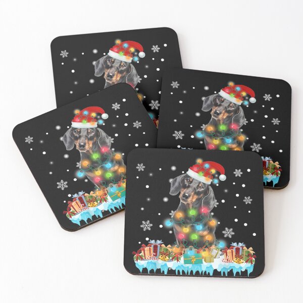 Item preview, Christmas Lights Dachshund Dog Santa Tree Xmas Gifts Dog designed and sold by ManishDayal.