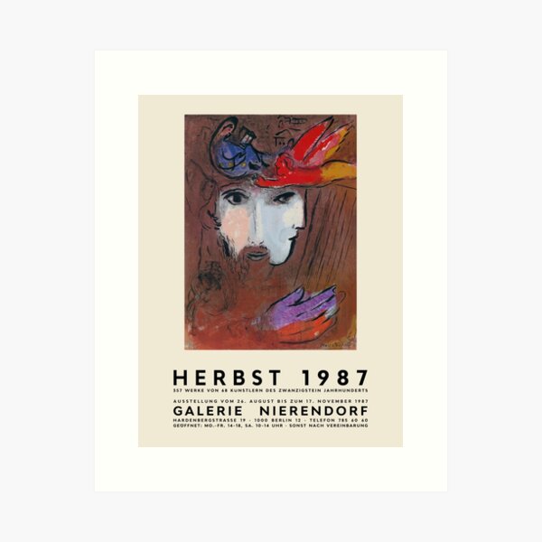 Item preview, Marc Chagall. Exhibition poster for Galerie NIERENDORF in Berlin, 1987. designed and sold by PimentonArt.