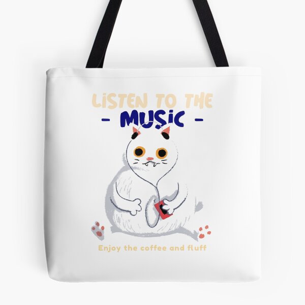 Aperçu de l'œuvre Peluches, Café, Chat, Musique créée et vendue par CoffeeFanCloth.