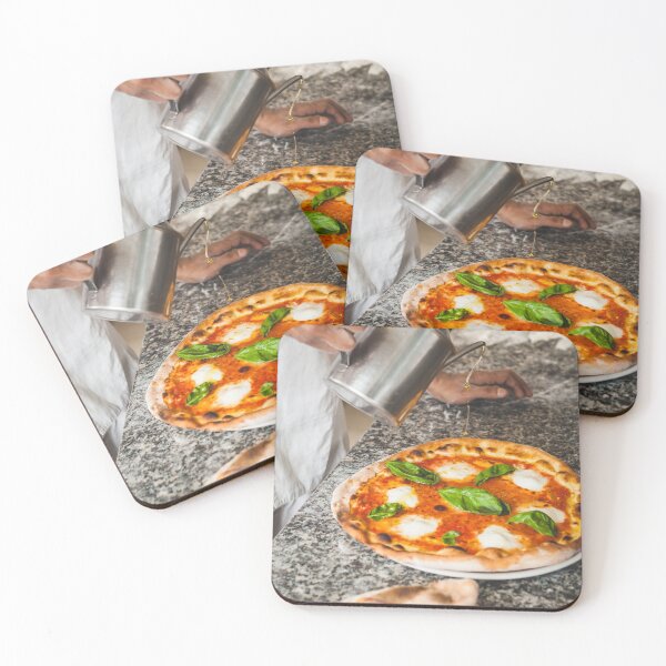 Item preview, Pouring Olive Oil on Baked Margherita Pizza designed and sold by Giorgio Magini.