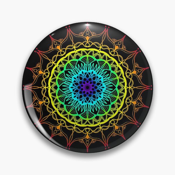 Item preview, Vibrant rainbow ombre mandala designed and sold by felinefeelings.
