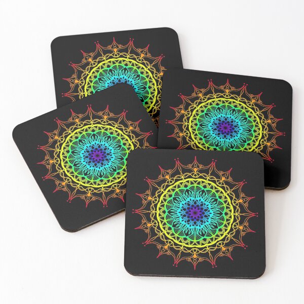 Item preview, Vibrant rainbow ombre mandala designed and sold by felinefeelings.