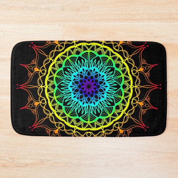Item preview, Vibrant rainbow ombre mandala designed and sold by felinefeelings.