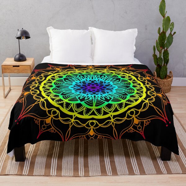 Item preview, Vibrant rainbow ombre mandala designed and sold by felinefeelings.