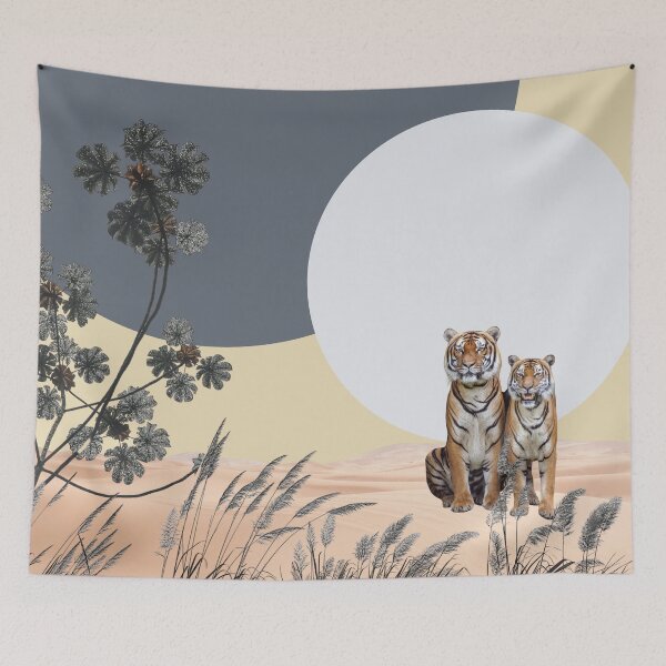 Item preview, Abstract Art Tigers in the Desert at Night designed and sold by Erika Bartha.