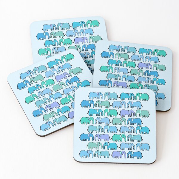 Item preview, Cute and Colorful Elephant Pattern (pale blue) designed and sold by Davey's Designs.