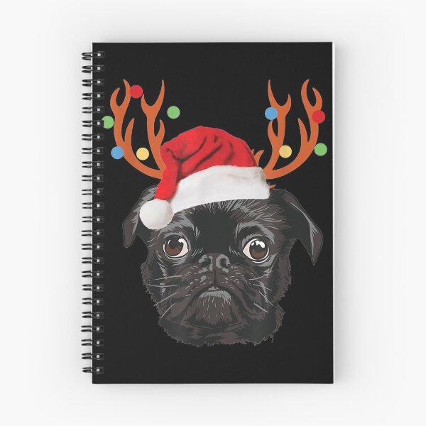 Item preview, Black Pug Santa Christmas Reindeer Christmas Lights Pajama designed and sold by MarcelaSoto.