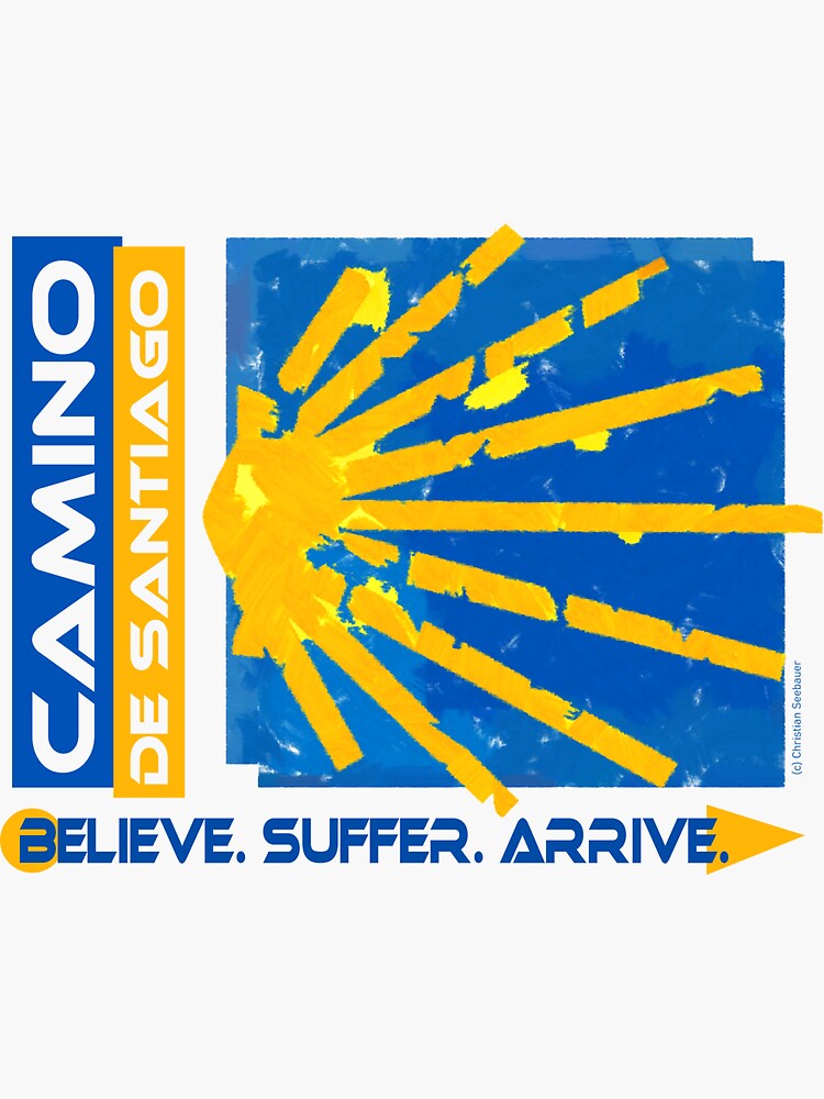Camino de Santiago. Way of St. James. Hiking logo. by Ch-Seebauer