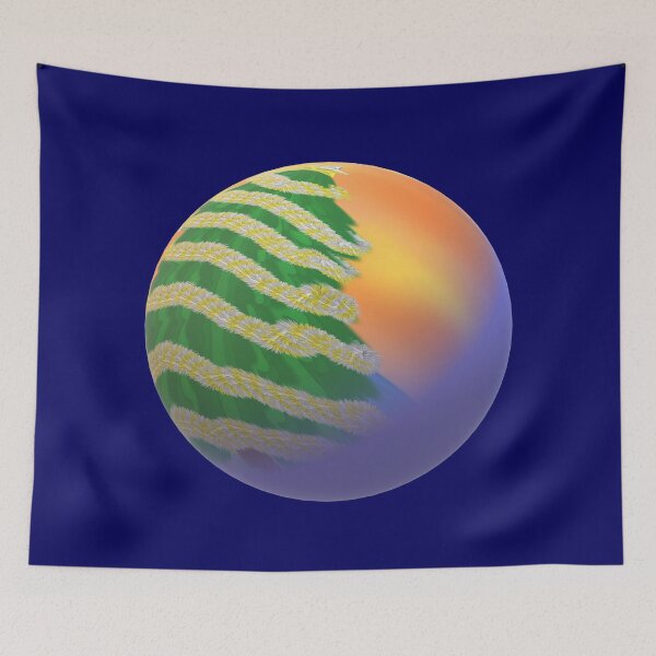 Item preview, Round Tropical Merry Christmas. Decorated Christmas Tree on a Sandy Beach. designed and sold by ArtByLM.