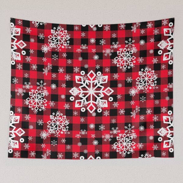 Item preview, Christmas plaid snowflake Red Black White designed and sold by kyds.