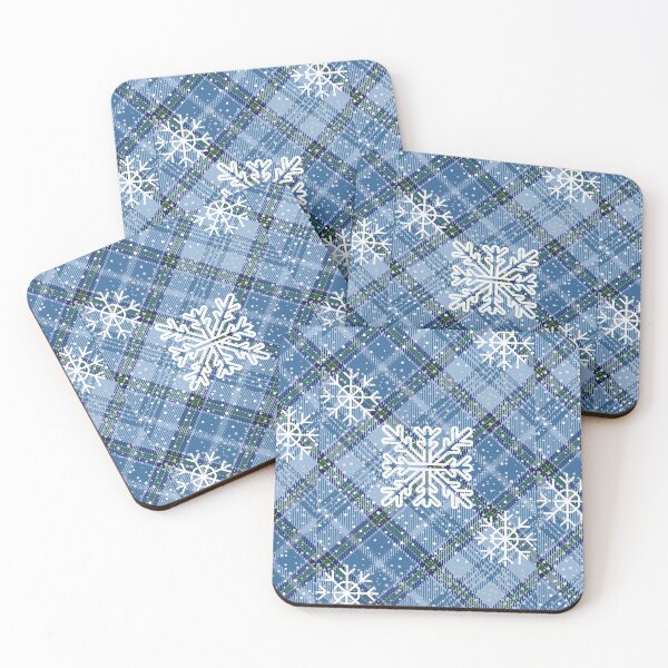 Item preview, Christmas plaid snowflake Blue  designed and sold by kyds.