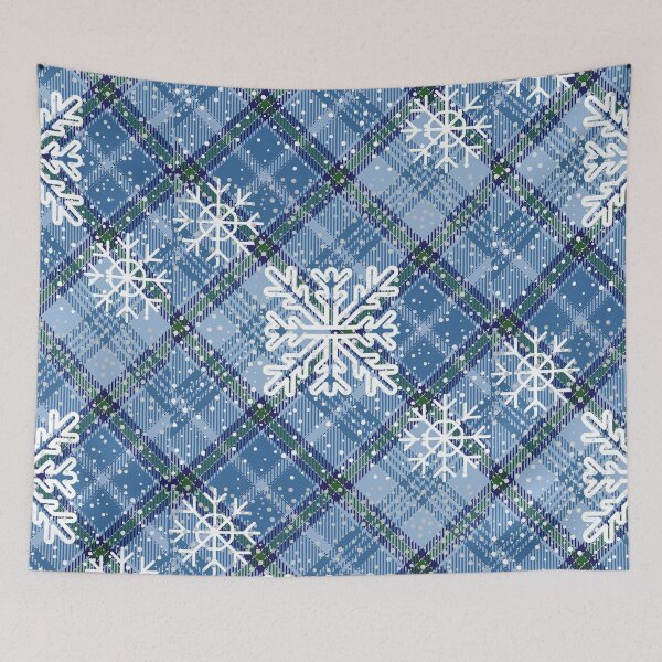Item preview, Christmas plaid snowflake Blue  designed and sold by kyds.