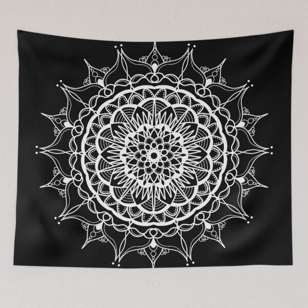 Item preview, White floral mandala designed and sold by felinefeelings.