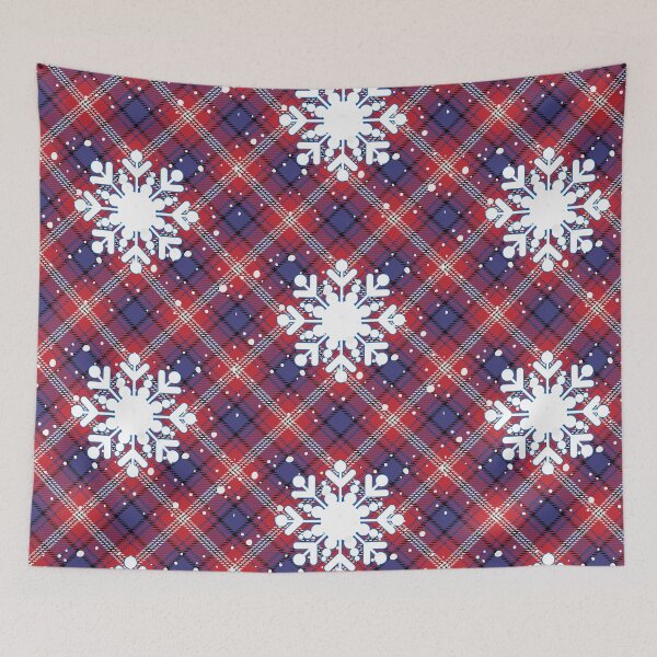 Item preview, Christmas plaid snowflake Blue Red designed and sold by kyds.