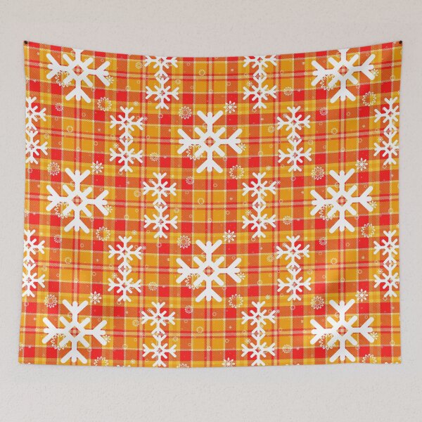 Item preview, Christmas plaid snowflake Yellow Red designed and sold by kyds.