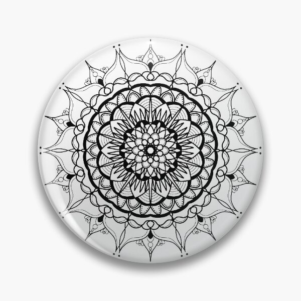 Item preview, Black floral mandala designed and sold by felinefeelings.