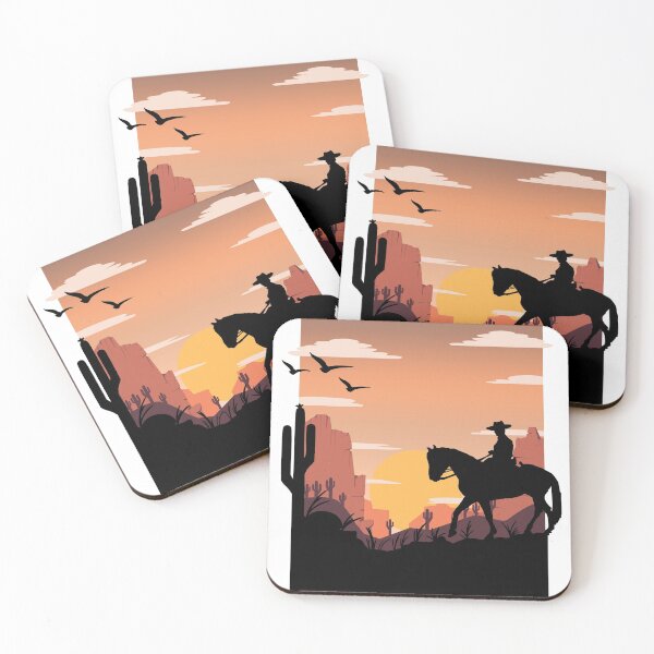 Item preview, Cowboy on Desert Landscape Vector designed and sold by papijandi.