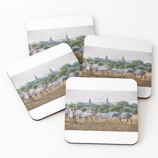 Item preview, local shepherd with his herd near the Bagan's temple, Myanmar designed and sold by davidgan8621.