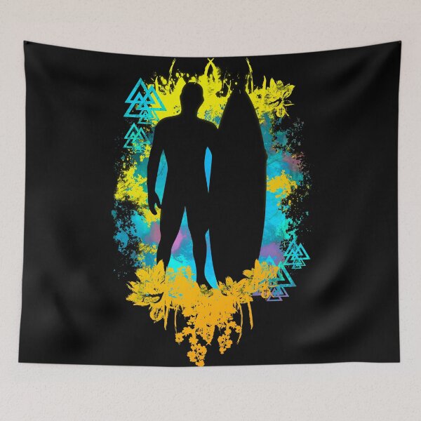 Item preview, Surfer Yellow-Blue Abstract designed and sold by NissaArt.