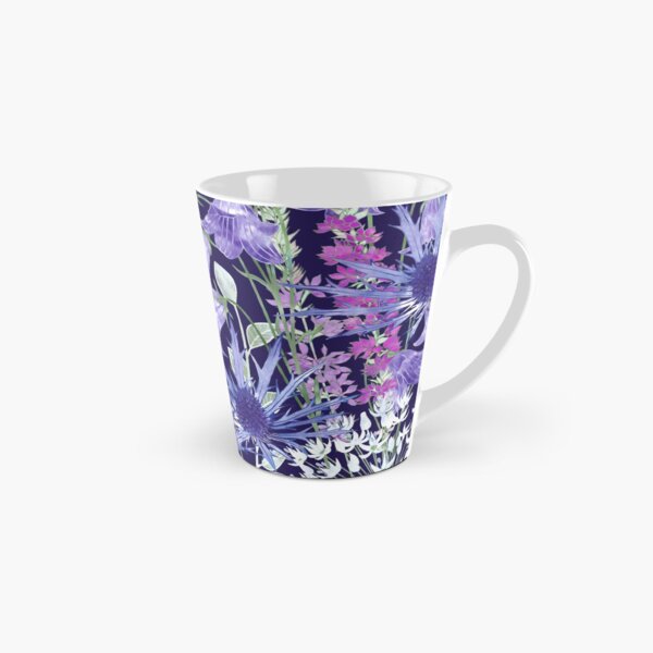 Sea Holly, Campanula, White Alliums & Purple Loosestrife Tall Mug