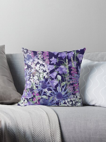 Item preview, Sea Holly, Campanula, White Alliums & Purple Loosestrife designed and sold by Fiona Calder Designs.