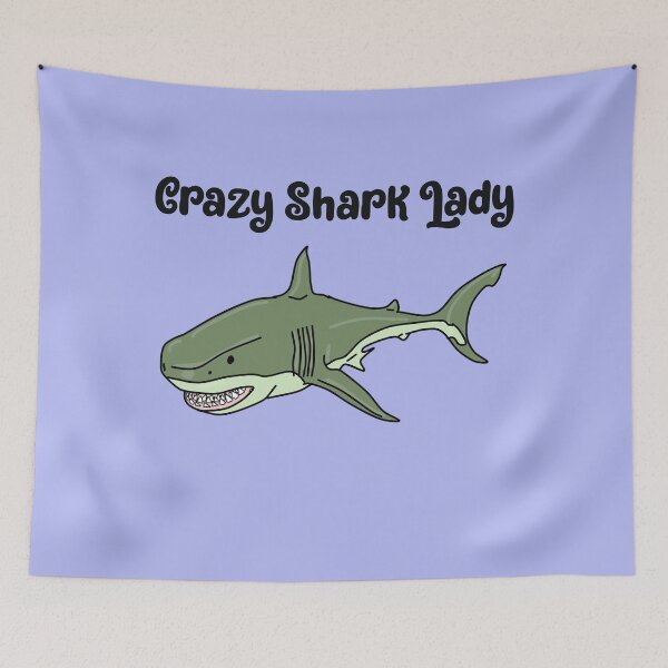 Item preview, CRAZY Shark lady funny shirt for shark lovers funny gifts for thanksgiving or christmas designed and sold by unique things.