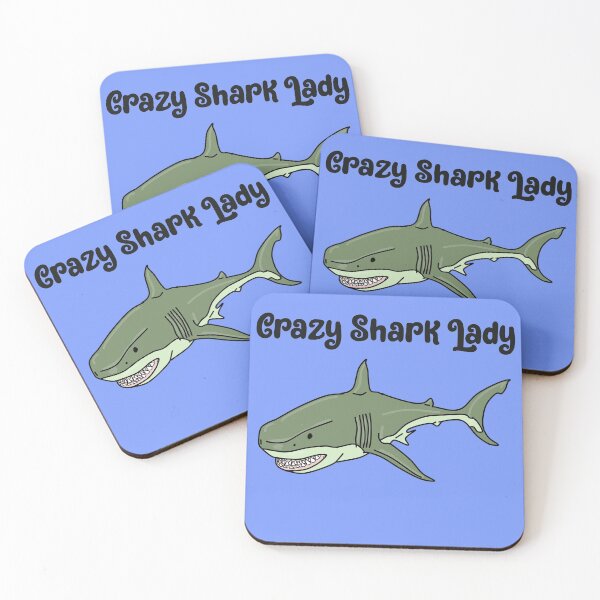 Item preview, CRAZY Shark lady funny shirt for shark lovers funny gifts for thanksgiving or christmas designed and sold by unique things.