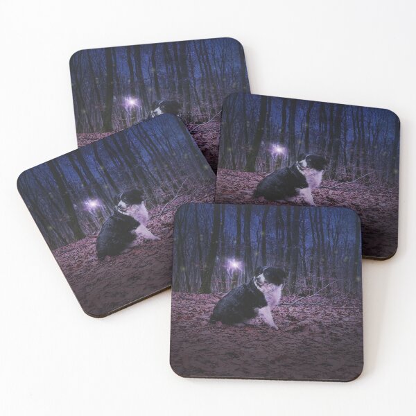Item preview, border collie in magic forest  designed and sold by rubyz-artz.