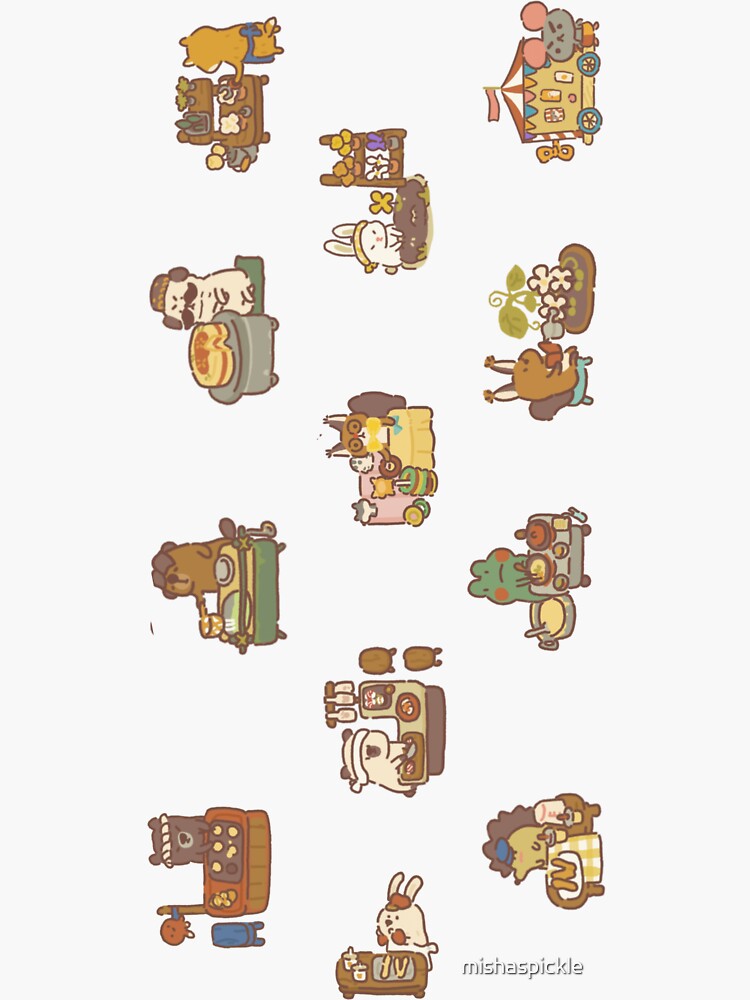 "Animal Restaurant Sticker Set Booth Owners Set 2" Sticker for Sale