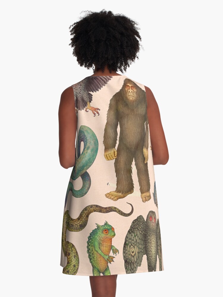 A-Line Dress, Cryptids of the Americas, Cryptozoology species designed and sold by Vlad Stankovic