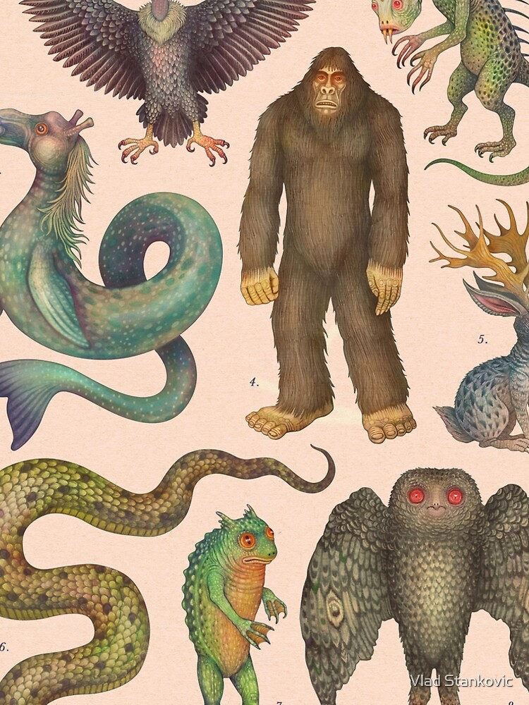 Thumbnail 4 of 4, A-Line Dress, Cryptids of the Americas, Cryptozoology species designed and sold by Vlad Stankovic.