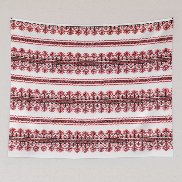 Item preview, Christmas decor pattern textile Romanian hand embroidery designed and sold by patternme.