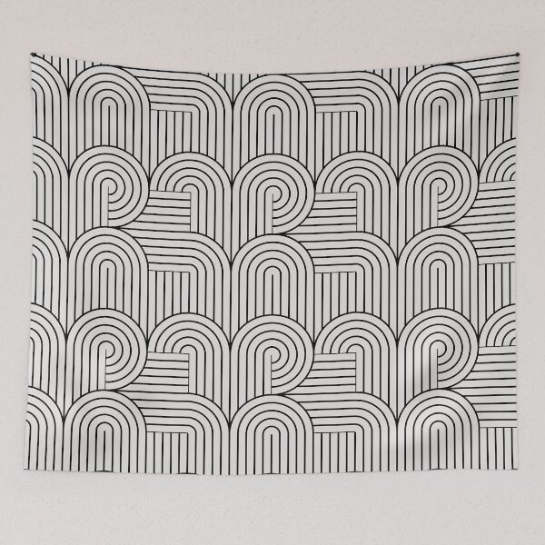 Item preview, Geometric Design #005 - Classic Black And White Abstract Line Wave designed and sold by isko1977.
