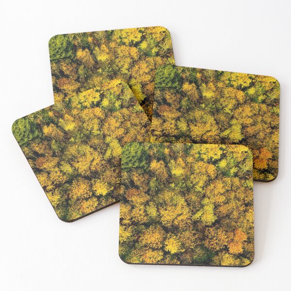 Item preview, A drone rises above a multi-colored forest in the Vosges. Yellow, orange, red tree crowns. designed and sold by Alexander Sorokopud.