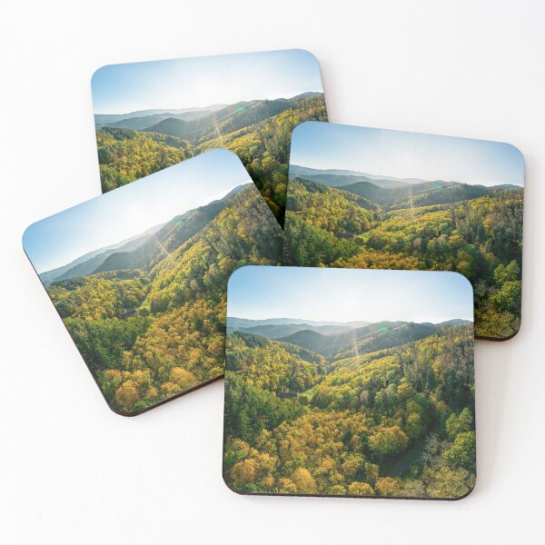Item preview, A drone rises above a multi-colored valley in the Vosges. designed and sold by Alexander Sorokopud.
