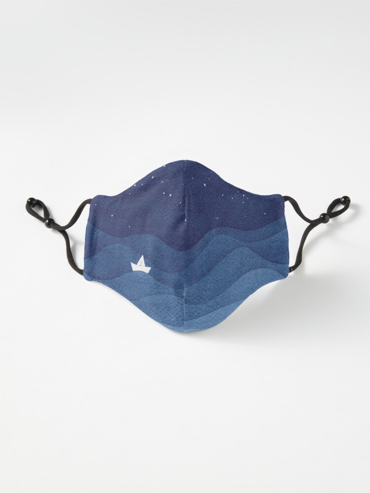Alternate view of blue ocean waves, sailboat ocean stars Mask